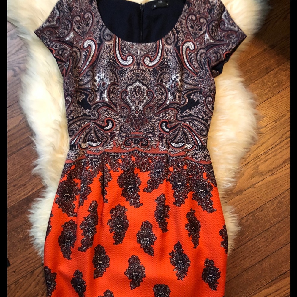 Striking brocade pattern Club Monaco dress